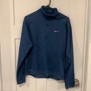Dri -Fit Nike 3/4 zip blue top. Size Small